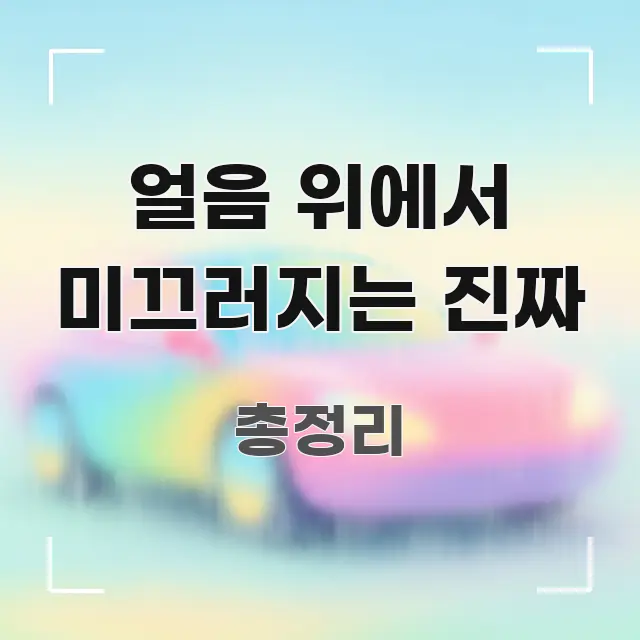 얼음 위에서 미끄러지는 진짜 정보 이미지 얼음 위에서 미끄러지는 진짜 한눈에 들어오는 핵심 요약 디자인 카드 - 가독성을 높이는 이미지