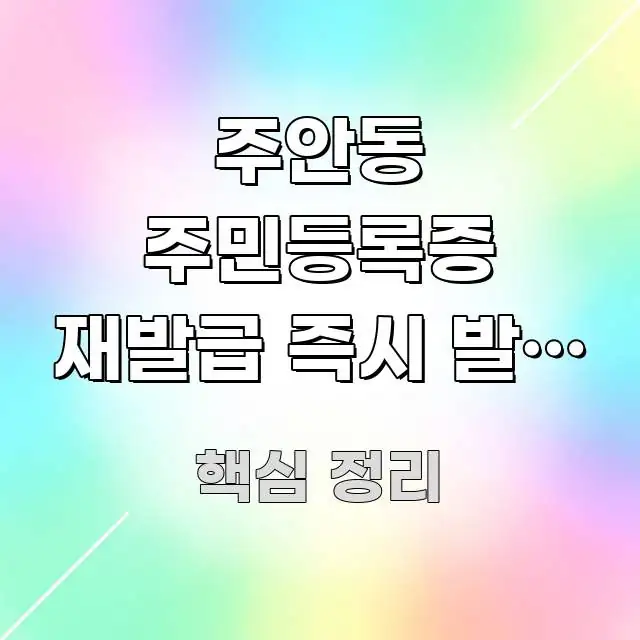 주안동 주민등록증 재발급 즉시 발급 가능한지 | 당일 스마트하게 정리된 블로그 헤더 이미지 - 참고용 이미지
